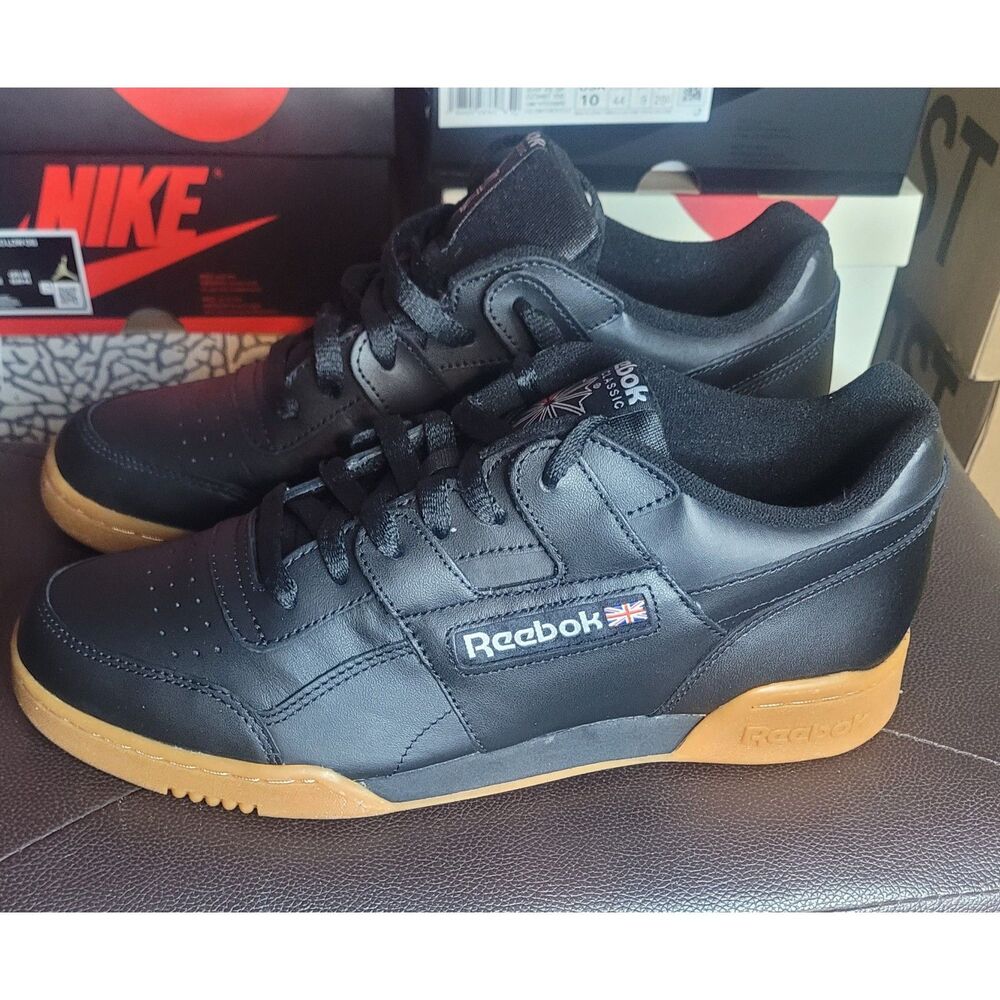 Reebok Workout Plus Black Gum Men's Size 10 Sneakers CN2127 NEW With Box